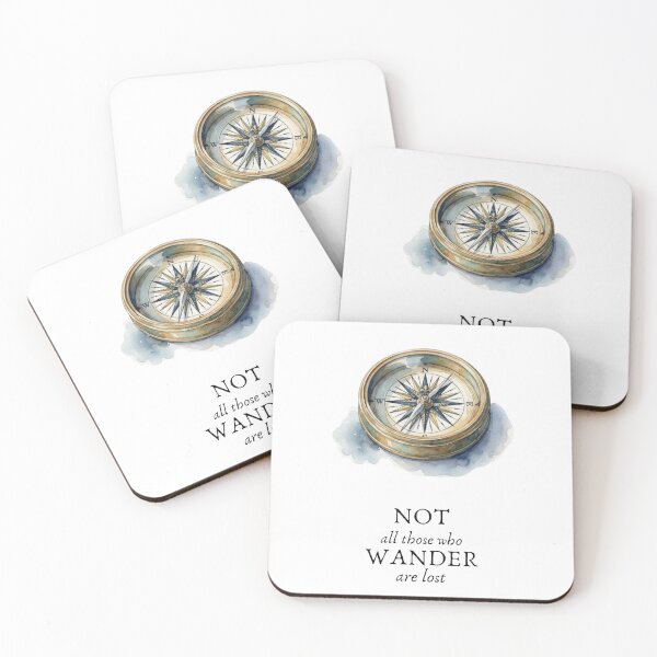 Item preview, Not All Those Who Wander Are Lost Watercolour Compass designed and sold by made by Golightly x.