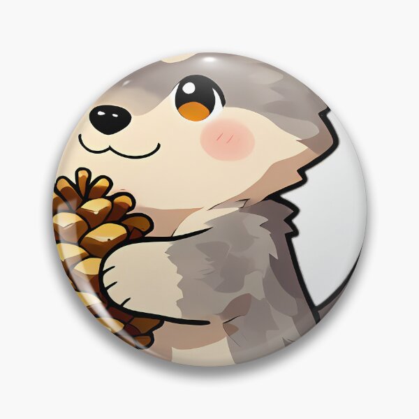 Item preview, Cute Gray Wolf Puppy Hugging Autumn Pinecone designed and sold by pumsquare.
