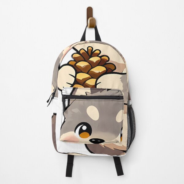 Item preview, Cute Gray Wolf Puppy Hugging Autumn Pinecone designed and sold by pumsquare.