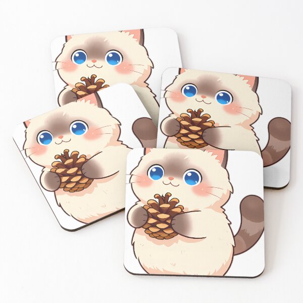 Item preview, Cute Ragdoll Cat Hugging Autumn Pinecone designed and sold by pumsquare.