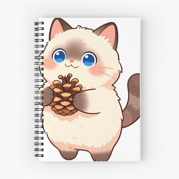 Item preview, Cute Ragdoll Cat Hugging Autumn Pinecone designed and sold by pumsquare.