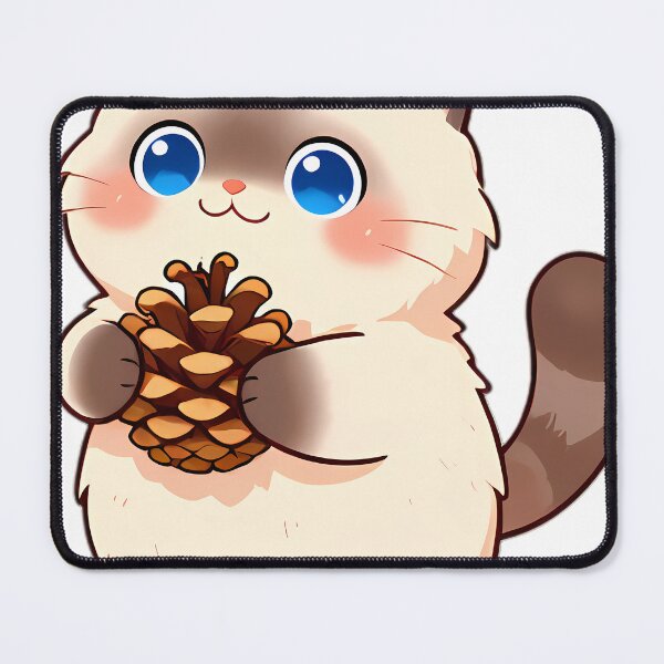 Item preview, Cute Ragdoll Cat Hugging Autumn Pinecone designed and sold by pumsquare.