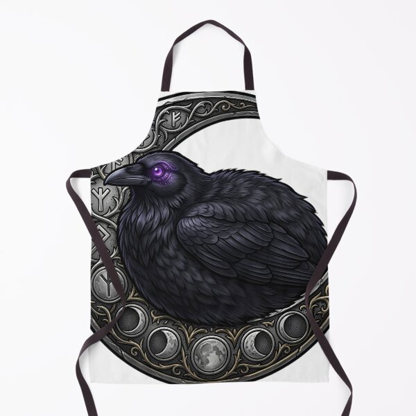 Item preview, Gothic Raven Antique Pewter Harvest Moon Crescent designed and sold by IllumeInk.
