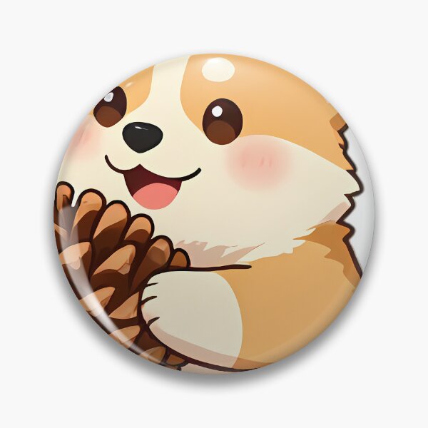 Item preview, Cute Corgi Puppy Hugging Autumn Pinecone designed and sold by pumsquare.