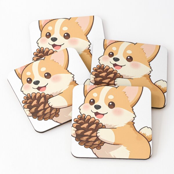 Item preview, Cute Corgi Puppy Hugging Autumn Pinecone designed and sold by pumsquare.