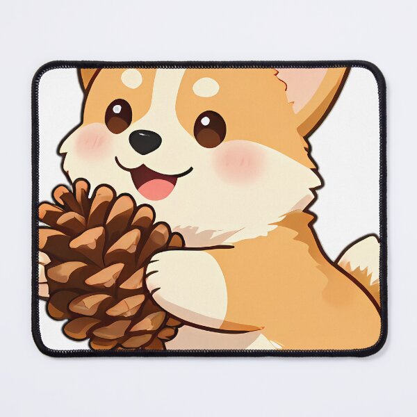 Item preview, Cute Corgi Puppy Hugging Autumn Pinecone designed and sold by pumsquare.