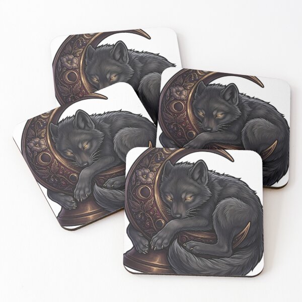 Item preview, Gothic Shadow Wolf Cub Carved Bronze Lunar Orb designed and sold by IllumeInk.