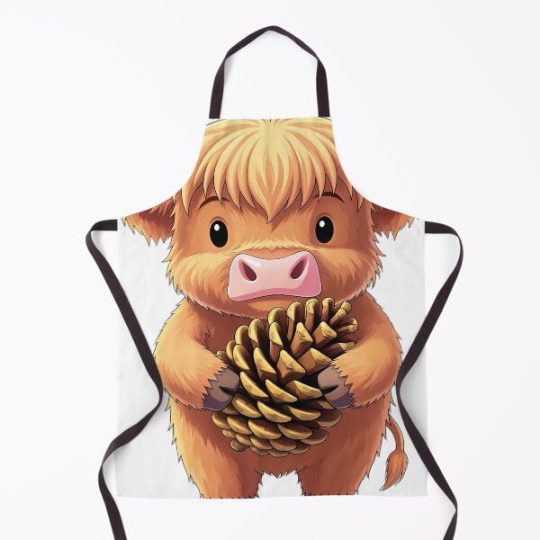 Item preview, Cute Baby Highland Cow Hugging Autumn Pinecone designed and sold by pumsquare.
