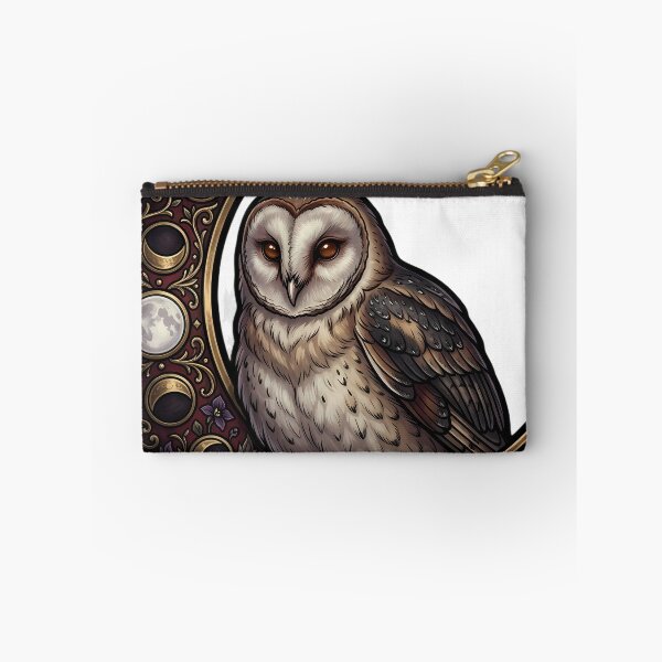 Item preview, Gothic Barn Owl Antique Brass Harvest Crescent designed and sold by IllumeInk.