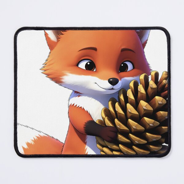 Item preview, Cute Red Fox Cub Hugging Autumn Pinecone designed and sold by pumsquare.