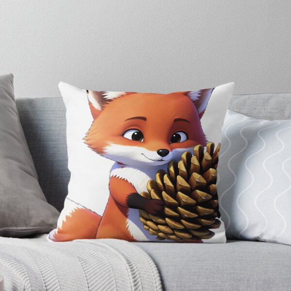 Item preview, Cute Red Fox Cub Hugging Autumn Pinecone designed and sold by pumsquare.