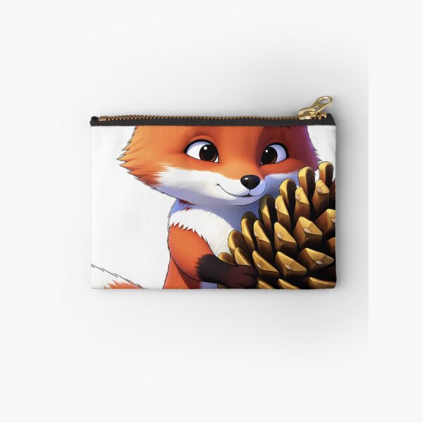 Item preview, Cute Red Fox Cub Hugging Autumn Pinecone designed and sold by pumsquare.