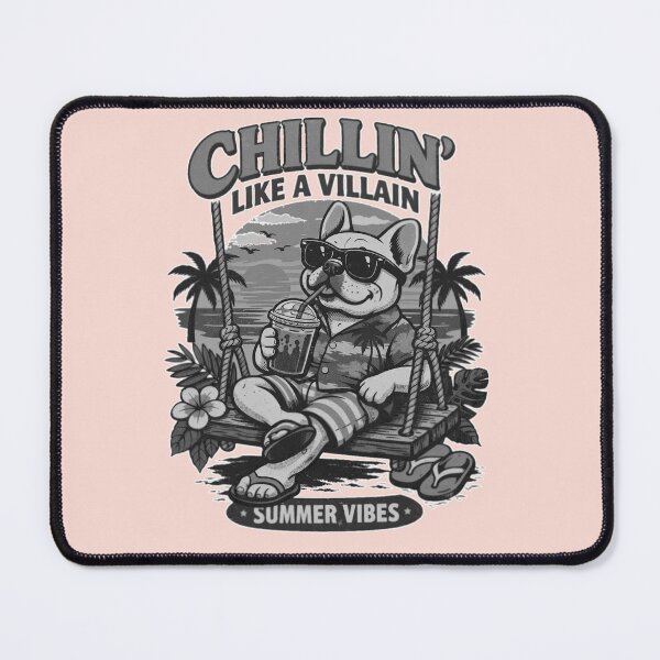 Item preview, French Buldog drink coffee on swing designed and sold by DIGOR shop.