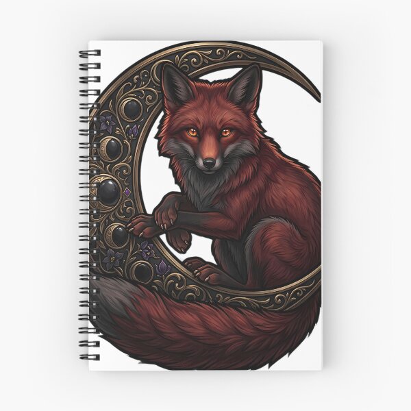 Item preview, Gothic Red Fox Carved Obsidian Harvest Moon designed and sold by IllumeInk.