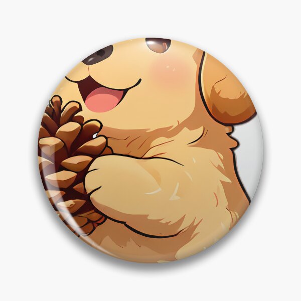 Item preview, Cute Golden Retriever Puppy Hugging Autumn Pinecone designed and sold by pumsquare.