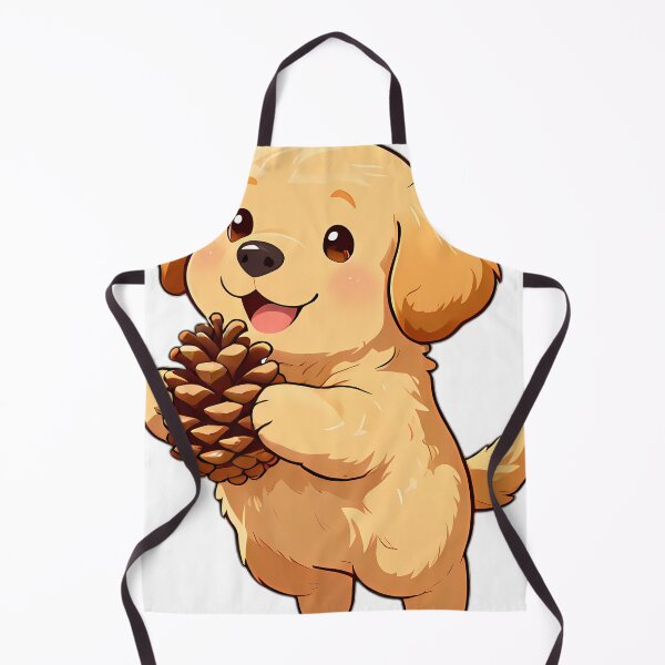 Item preview, Cute Golden Retriever Puppy Hugging Autumn Pinecone designed and sold by pumsquare.