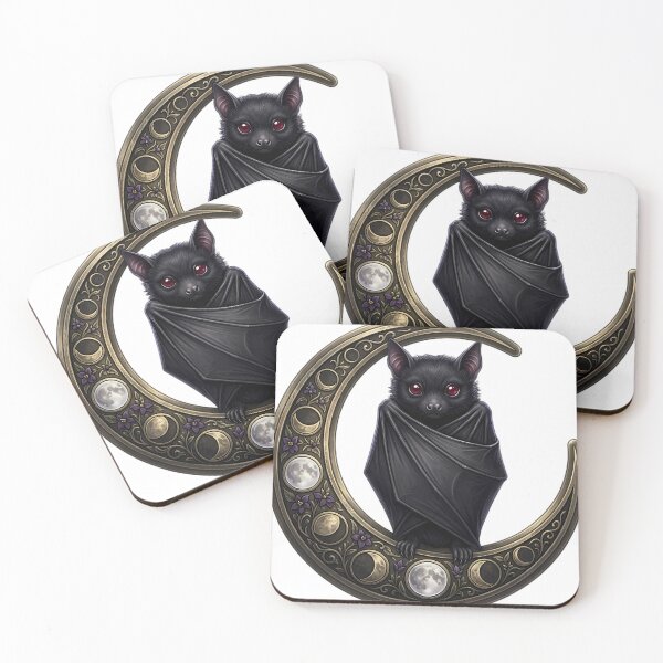 Item preview, Gothic Bat Carved Pewter Harvest Moon Cocoon designed and sold by IllumeInk.