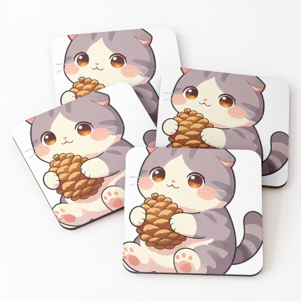 Item preview, Cute Scottish Fold Kitten Hugging Autumn Pinecone designed and sold by pumsquare.