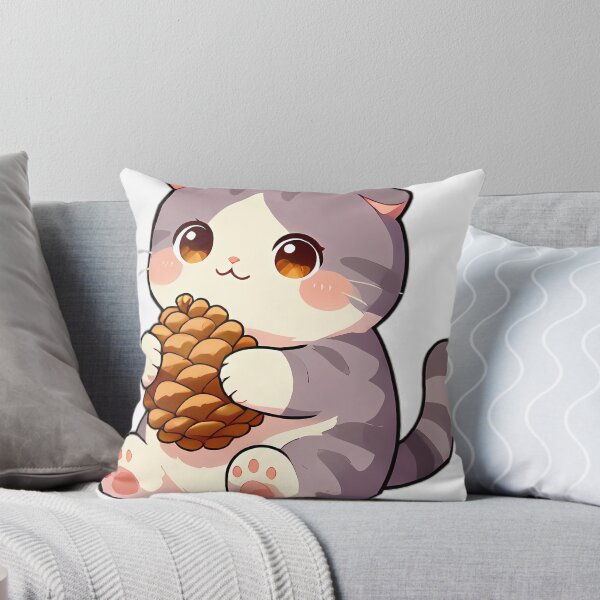Item preview, Cute Scottish Fold Kitten Hugging Autumn Pinecone designed and sold by pumsquare.