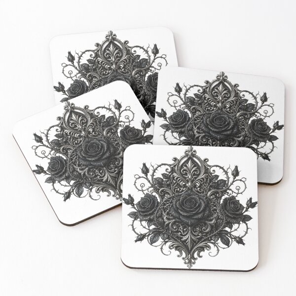 Item preview, Midnight Gothic Rose Filigree designed and sold by Bluejai Shop.