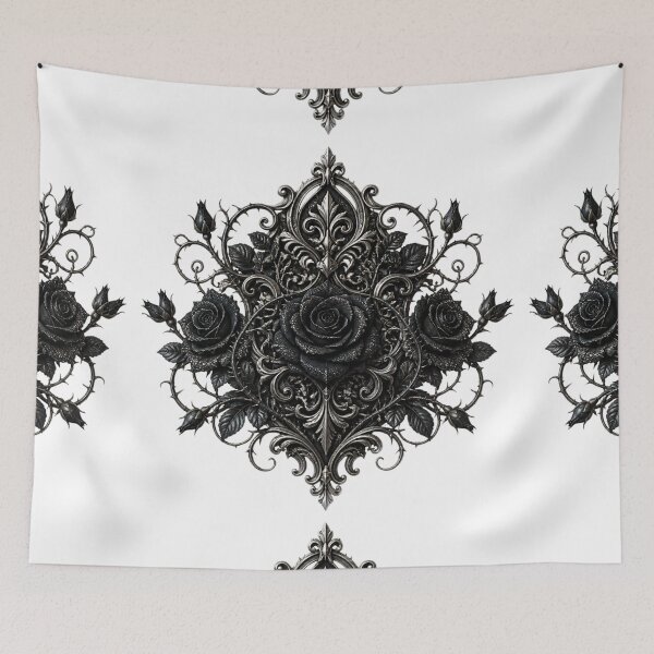 Item preview, Midnight Gothic Rose Filigree designed and sold by Bluejai Shop.