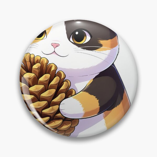 Item preview, Cute Calico Cat Hugging Autumn Pinecone designed and sold by pumsquare.