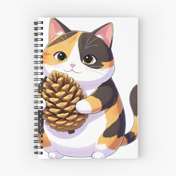 Item preview, Cute Calico Cat Hugging Autumn Pinecone designed and sold by pumsquare.