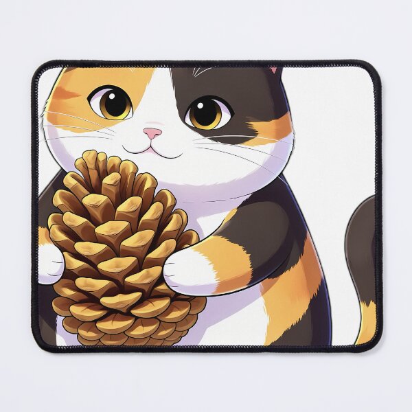 Item preview, Cute Calico Cat Hugging Autumn Pinecone designed and sold by pumsquare.