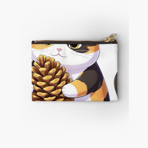 Item preview, Cute Calico Cat Hugging Autumn Pinecone designed and sold by pumsquare.