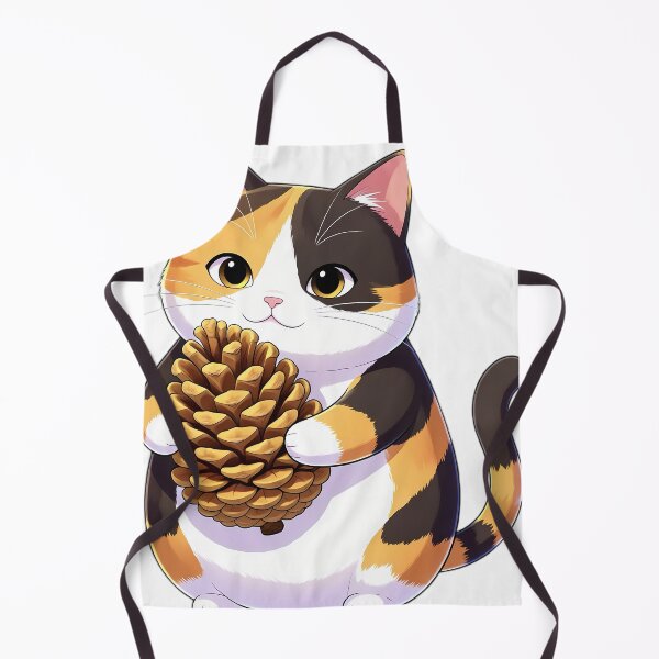 Item preview, Cute Calico Cat Hugging Autumn Pinecone designed and sold by pumsquare.