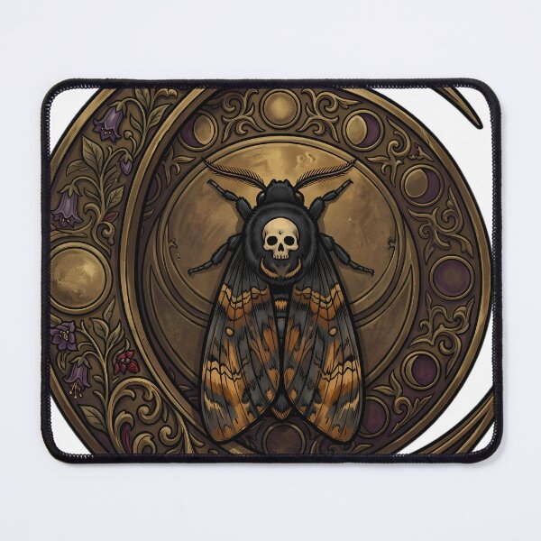 Item preview, Gothic Deaths-head Hawkmoth Carved Brass Lunar Relic designed and sold by IllumeInk.
