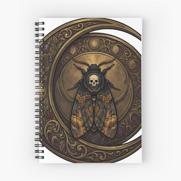 Item preview, Gothic Deaths-head Hawkmoth Carved Brass Lunar Relic designed and sold by IllumeInk.