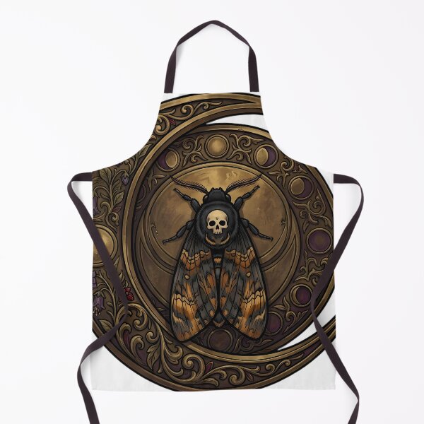 Item preview, Gothic Deaths-head Hawkmoth Carved Brass Lunar Relic designed and sold by IllumeInk.