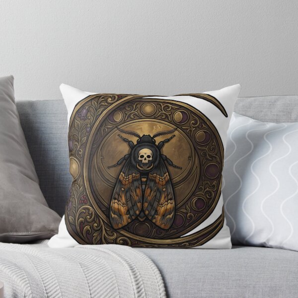 Item preview, Gothic Deaths-head Hawkmoth Carved Brass Lunar Relic designed and sold by IllumeInk.