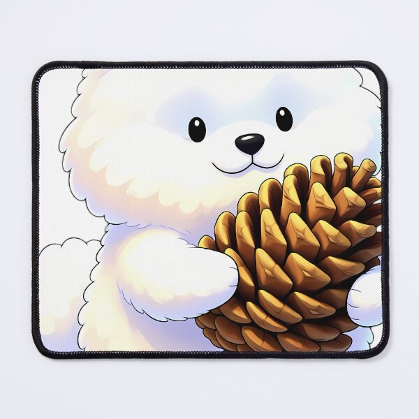 Item preview, Cute Samoyed Puppy Hugging Autumn Pinecone designed and sold by pumsquare.