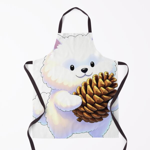 Item preview, Cute Samoyed Puppy Hugging Autumn Pinecone designed and sold by pumsquare.