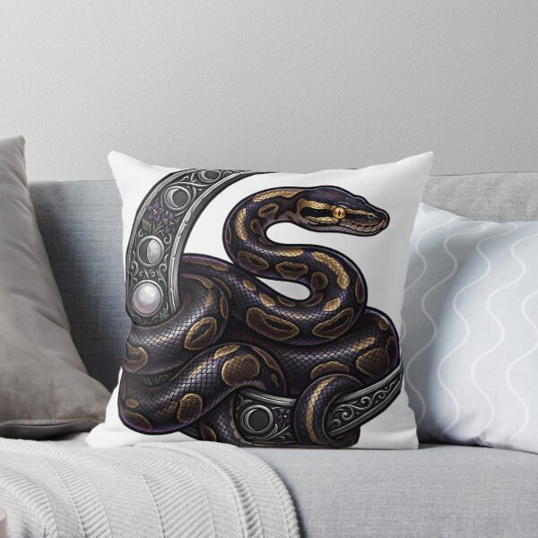 Item preview, Gothic Ball Python Coiled Around Silver Harvest Moon designed and sold by IllumeInk.