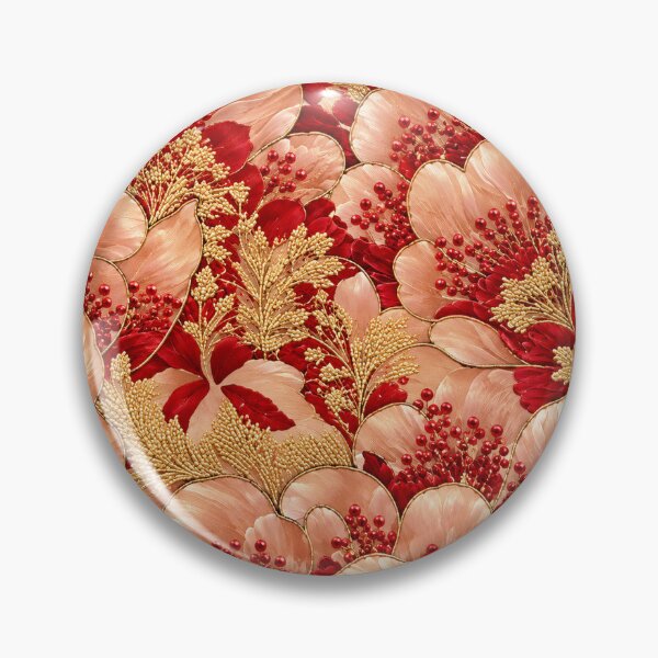 Item preview, Crimson Blossom & Champagne Gold Floral  designed and sold by CJJRCollections.