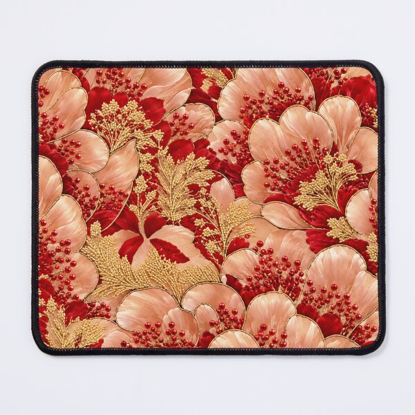 Item preview, Crimson Blossom & Champagne Gold Floral designed and sold by CJJRCollections.