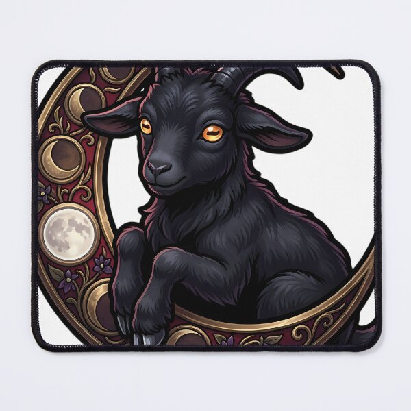 Item preview, Gothic Black Goat Kid Antique Bronze Lunar Crest designed and sold by IllumeInk.