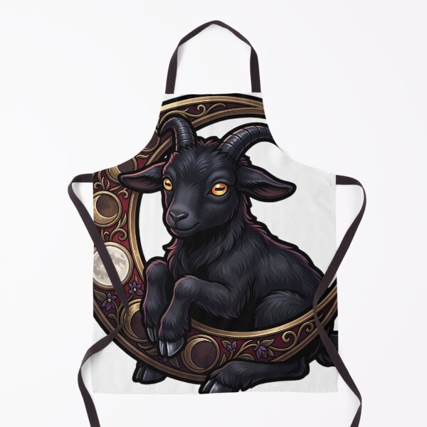 Item preview, Gothic Black Goat Kid Antique Bronze Lunar Crest designed and sold by IllumeInk.