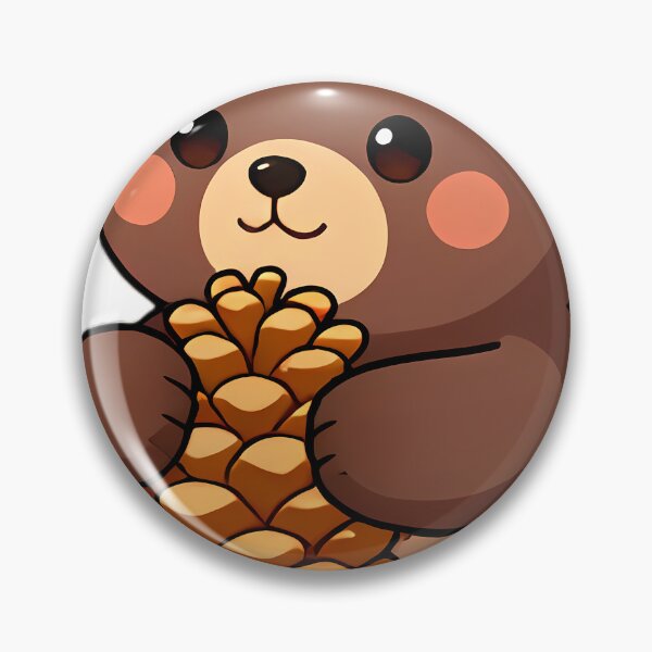 Item preview, Cute Brown Bear Cub Hugging Autumn Pinecone designed and sold by pumsquare.