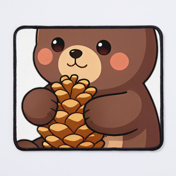 Item preview, Cute Brown Bear Cub Hugging Autumn Pinecone designed and sold by pumsquare.