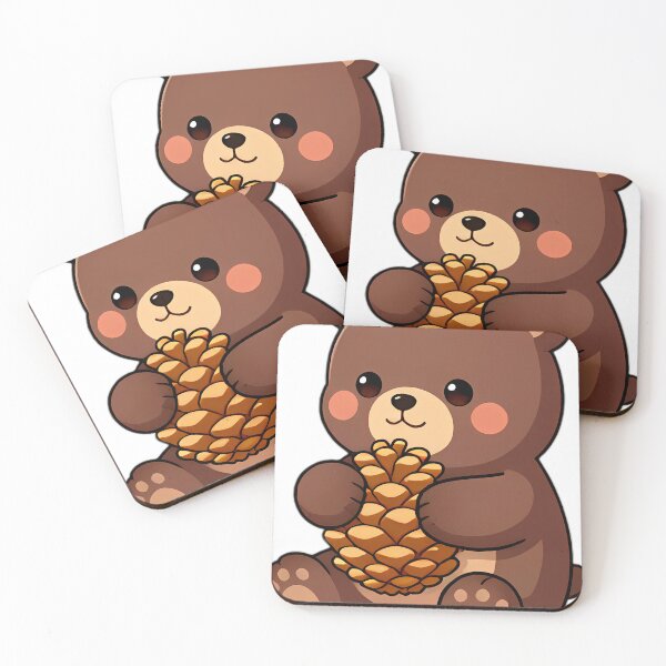 Item preview, Cute Brown Bear Cub Hugging Autumn Pinecone designed and sold by pumsquare.
