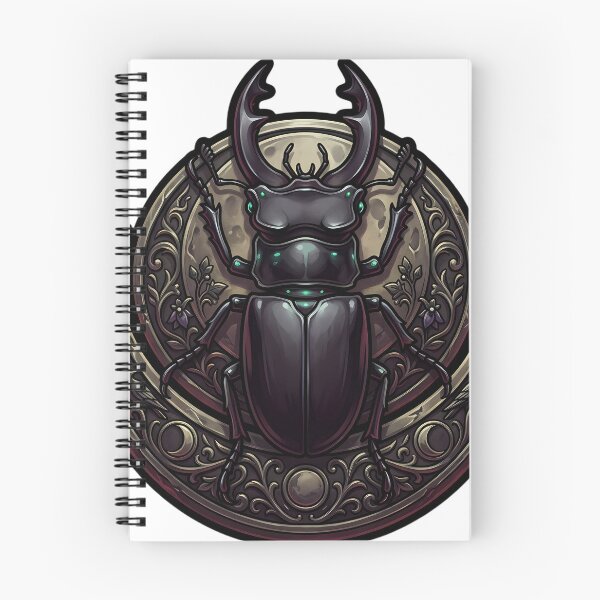 Item preview, Gothic Stag Beetle Obsidian Harvest Moon Plate designed and sold by IllumeInk.