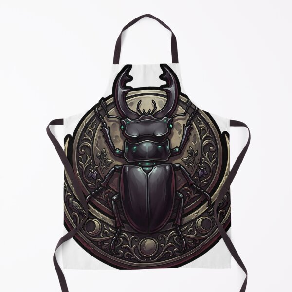 Item preview, Gothic Stag Beetle Obsidian Harvest Moon Plate designed and sold by IllumeInk.