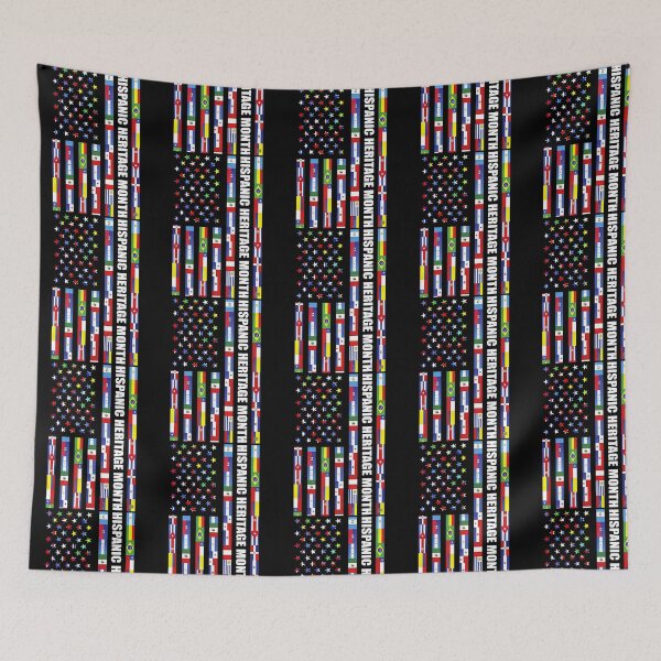 Item preview, National Hispanic Heritage Month Usa Flag All Countries designed and sold by tyree-boston.