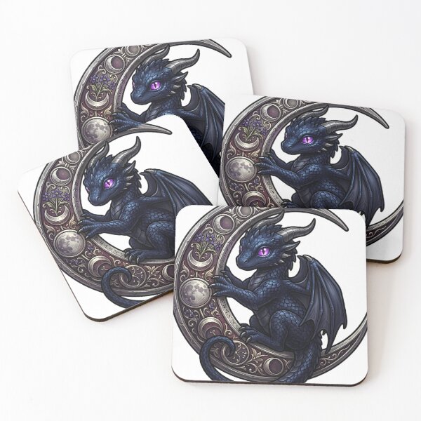 Item preview, Gothic Drake Dragon Hatchling Carved Moon Horn designed and sold by IllumeInk.