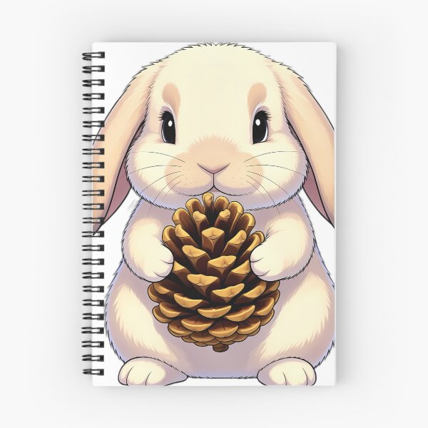 Item preview, Cute Holland Lop Bunny Hugging Autumn Pinecone designed and sold by pumsquare.