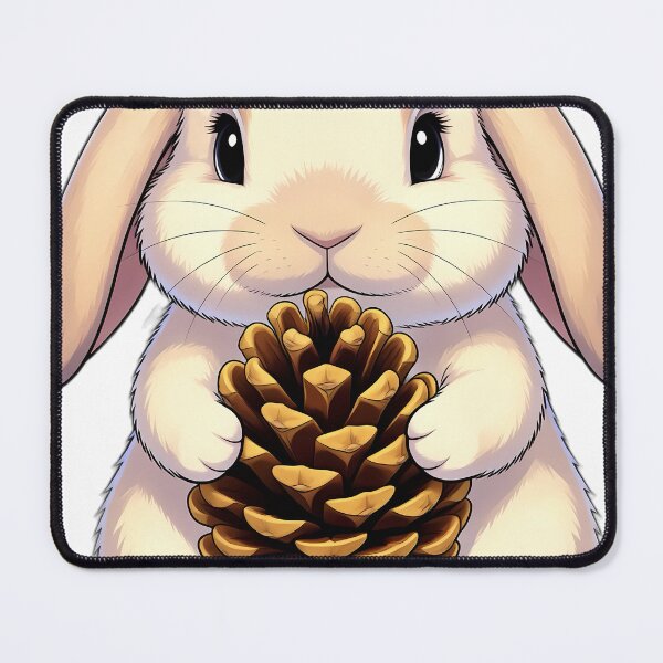 Item preview, Cute Holland Lop Bunny Hugging Autumn Pinecone designed and sold by pumsquare.